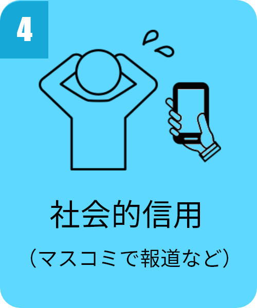 社会的信用（マスコミで報道など）